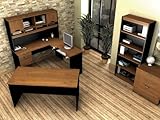 L-Shaped Desk Set in Tuscany Brown and Black - Innova - Bestar Office Furni ....