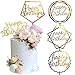 Gold Cake Topper Acrylic Happy Birthday Cake Decoration Supplies (5 Pieces)