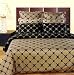 All Products : Taupe & Black Bloomingdale 8PC Egyptian Cotton Duvet Cover with Sheet Set