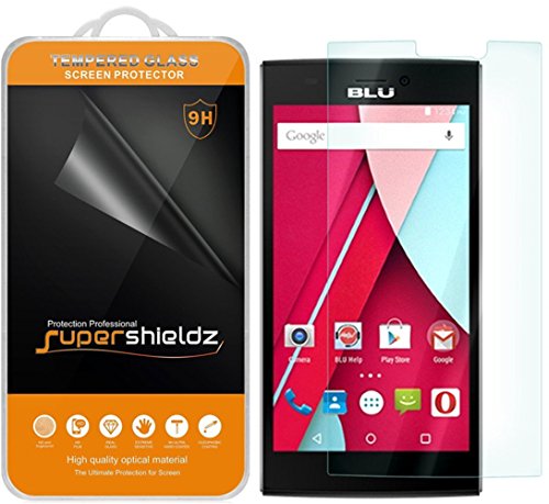 Blu Life One XL Tempered Glass Screen Protector, Supershieldz® Ballistics Glass 0.3mm 9H Hardness Anti-Scratch, Anti-Fingerprint, Bubble Free -Crystal Clear - Retail Packaging