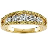 14K Yellow Gold Yellow Diamond Engagement Ring - 0.75 Ct.