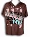 Beatles 'Help!' espresso brown Polo aqua flocked shirt