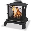 UniFlame WAF830SP Powder-Coated Steel Firehouse Outdoor Fireplace, Black