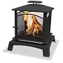 UniFlame WAF830SP Powder-Coated Steel Firehouse Outdoor Fireplace, Black