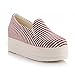 Summerwhisper Women's Striped Elastic Platform Canvas Shoes Slip on Loafers Low Top Sneakers
