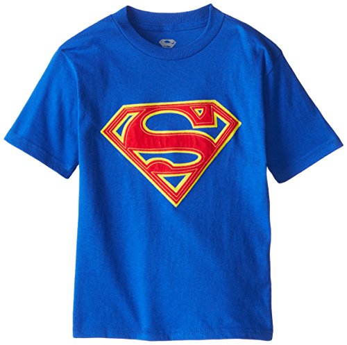 DC Comics Big Boys' Superman Logo Applique, Royal, Medium