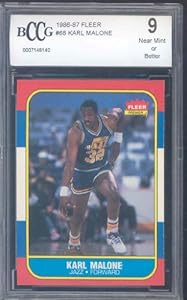 1986-87 fleer #68 KARL MALONE rc rookie card BGS BCCG 9