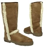 Spy Love Buy New Womens Fur Suede Sunburst Tall Flat Winter Boots Arianna