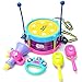 Ularmo 5PCS Kids Baby Roll Drum Musical Instruments Band Kit Toy