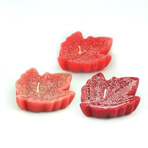 3 Maple Leaf Flower Floating Candles Set of 144