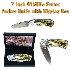 Wildlife Series Pocket Knife w Display Box - Deer by TradeMarkCommerce