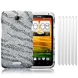 HTC One X Zebra Striped Diamante Case / Cover / Shell / Shield + 6-in-1 Screen Protector Pack Part Of The Qubits Accessories Rangeby Qubits