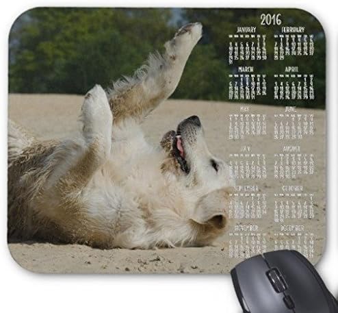 Chiulol Golden Retriever Calendar 2016 Rectangle Non-slip Rubber Mouse Pad 8"x 10"