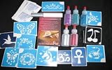 Medium Party Tie Dye Glitter Tattoo Kit, Face Paint & Henna Addition!