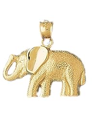 Dazzlers Solid 14k Gold Elephant Charm Pendant Available in three colors from jewelsberry (weights: 3.5 grams only)