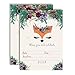 Woodland Forest Fox Face Floral with Greenery Birthday Party Invitations, 20 5