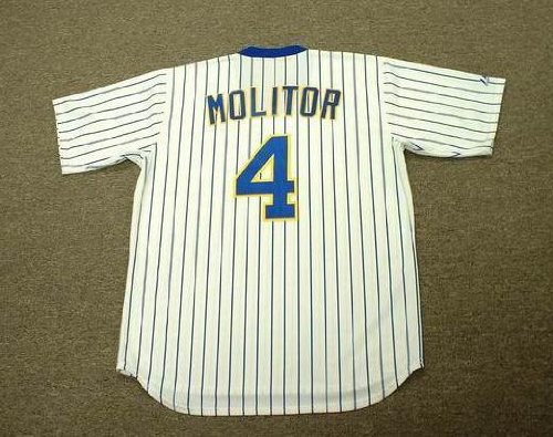 PAUL MOLITOR Milwaukee Brewers 1982 Majestic Cooperstown Throwback Home Jersey, XL