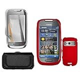 iNcido Brand Nokia C7-00/Astound Combo Rubber Red Protective Case Faceplate ....