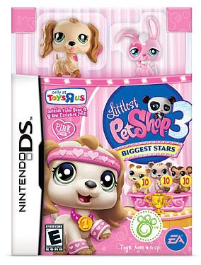 Nintendo DS Littlest Pet Shop 3 Biggest Stars Pink Team Video Game Includes Cocker Spaniel Bunny