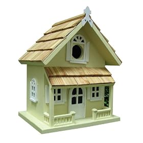 Victorian Cottage Birdhouse- Light Yellow by Home Bazaar
