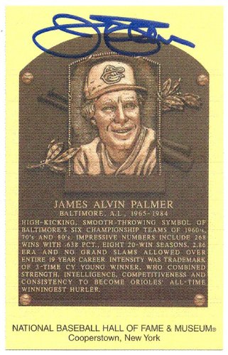 Jim Palmer Autographed/Hand Signed Hall Of Fame Gold Plaque