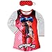 Miraculous Lady Bug Girls' Big Sleepwear Gown W/Eye Mask, Grey, Large (10/12)