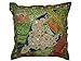 Vintage India Sari Patchwork Green Moti Beaded Floor Cushion Cover 24 Inch