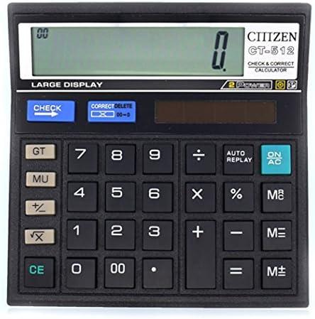 Calculator,12-Digit Check and Correct Standard Function Desktop Calculator Powered Office School Home Supplies(Black)