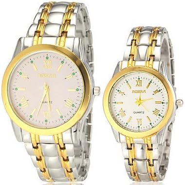 Watch Shout Couple's Simple Manageable Round Dial Alloy Band Quartz Analog Wrist Watch(Assorted Color)