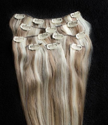 Full Head 24 100 Highlighted Remy Human Hair Extensions 7pcs Clip