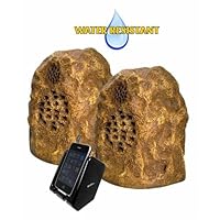 Audio Unlimited SPK-ROCK-DUO3 900MHz Sandstone Wireless Rock Speaker Bundle with Dual Power Transmitter