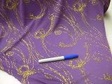 Fabric Spandex Stretch Sequin Purple Gold Abstract U110