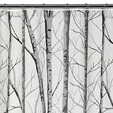 Arbor Fabric Shower Curtain - White/ Black/ Grey (70x72")