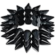 Black Three Row 21mm Spike Stretch Bracelet