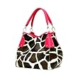 Fuchsia Giraffe Designer Inspired Animal Print Handbag Purse Bag Tote Fuchsia Giraffe Designer Inspired Animal Print Handbag Purse Bag Tote