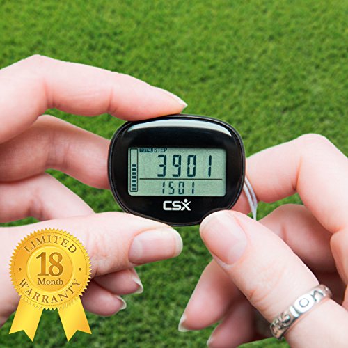 CSX Small Walking 3D Pedometer Fitness Activity Tracker with Clip, P341