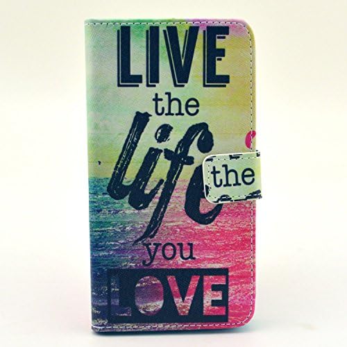 LG G3 Cute PU Leather Case, Noarks Ceslysun Color Printing Pouch Wallet Leather Protection Cover with Card Holder for LG G3 (A-Live the Life you Love)
