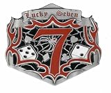Lucky 7 Dice Belt Buckle for Poker Player and Gambling Gifts