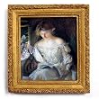 Girl Reading - Gold Frame Magnet with pop-out easel (2-3/4" x 2-1/2")