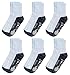 Deluxe Adult Anti Non Skid Slip Slipper White Crew Socks For Women 6 Pack