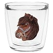 Horse (Brown) 12 oz Double-Old-Fashioned Insulated Beverage Tumbler, Clear