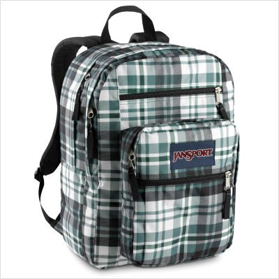 Jansport Big Student Backpack in Grizzly Green Stu Plaid TDN76SY