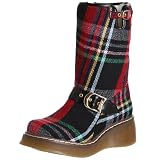 Sugar Womens Halo Wool Plaid Wedge