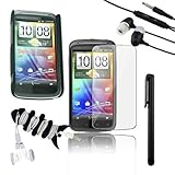 SKQUE Premium Black Rubberized Case + Clear Crystal Screen Protector + Earp ....