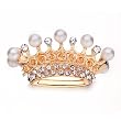 April Birthstone Shinning Distinguished Crown Pearl Brooch