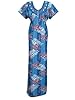 Womans Kaftan Dress Bluecaftan Nightgowns, Knit Night Gown Boho Maxi Xl