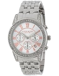 Akribos XXIV Womens AK587SS Ultimate Crystal Chronograph Stainless Steel Bracelet Watch