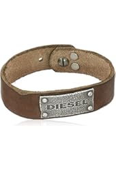 Diesel Men's Leather Brown Cuff Bracelet