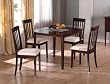 5pc Espresso Finish Dining Table & 4 Chairs Set