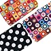 New Circle Polka Dot Fun Flat Clutch Opera Wallet -- Black Red Purple Blue White